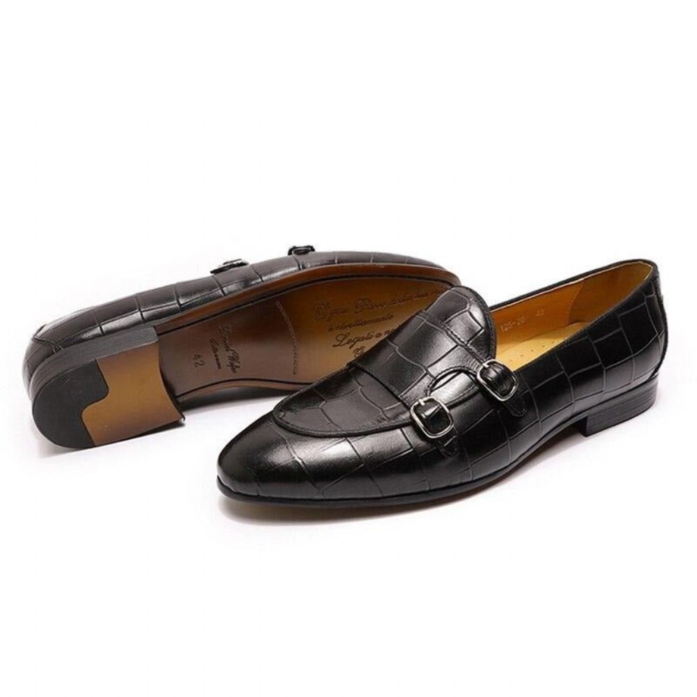 Mocassins Pour Hommes À Enfiler Exotiques Alliluxe - Noir