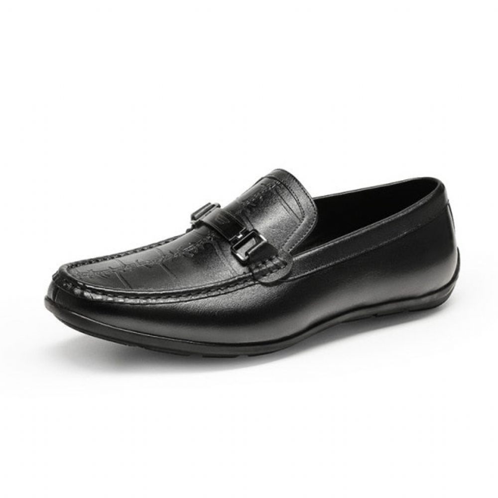 Mocassins Pour Hommes À Enfiler Imperméables Exotiques Luxe - Noir