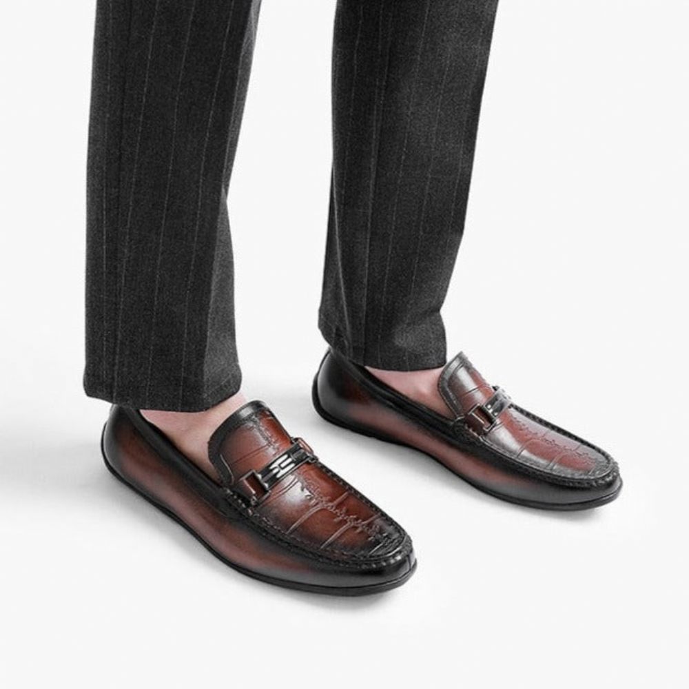 Mocassins Pour Hommes À Enfiler Imperméables Exotiques Luxe - Rouge