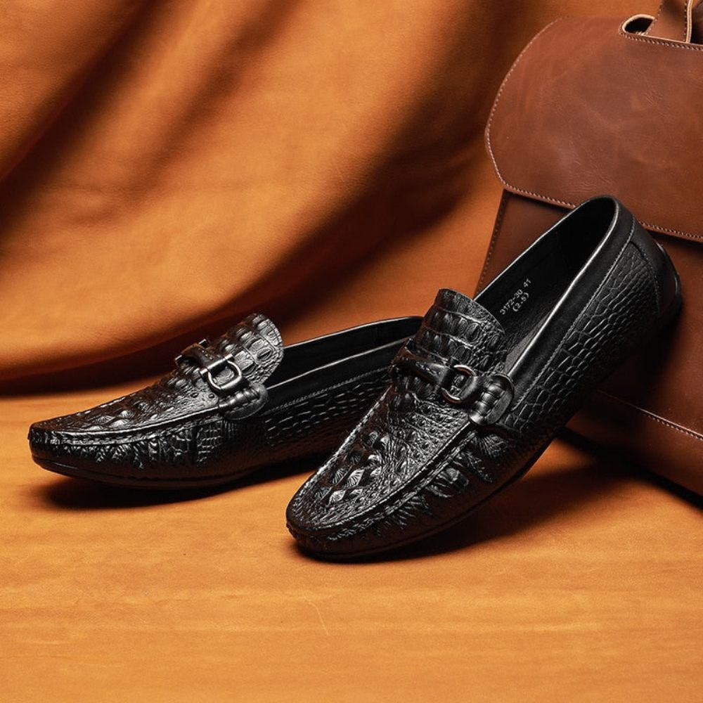 Mocassins Pour Hommes À Enfiler Imperméables Luxe Croctex - Noir