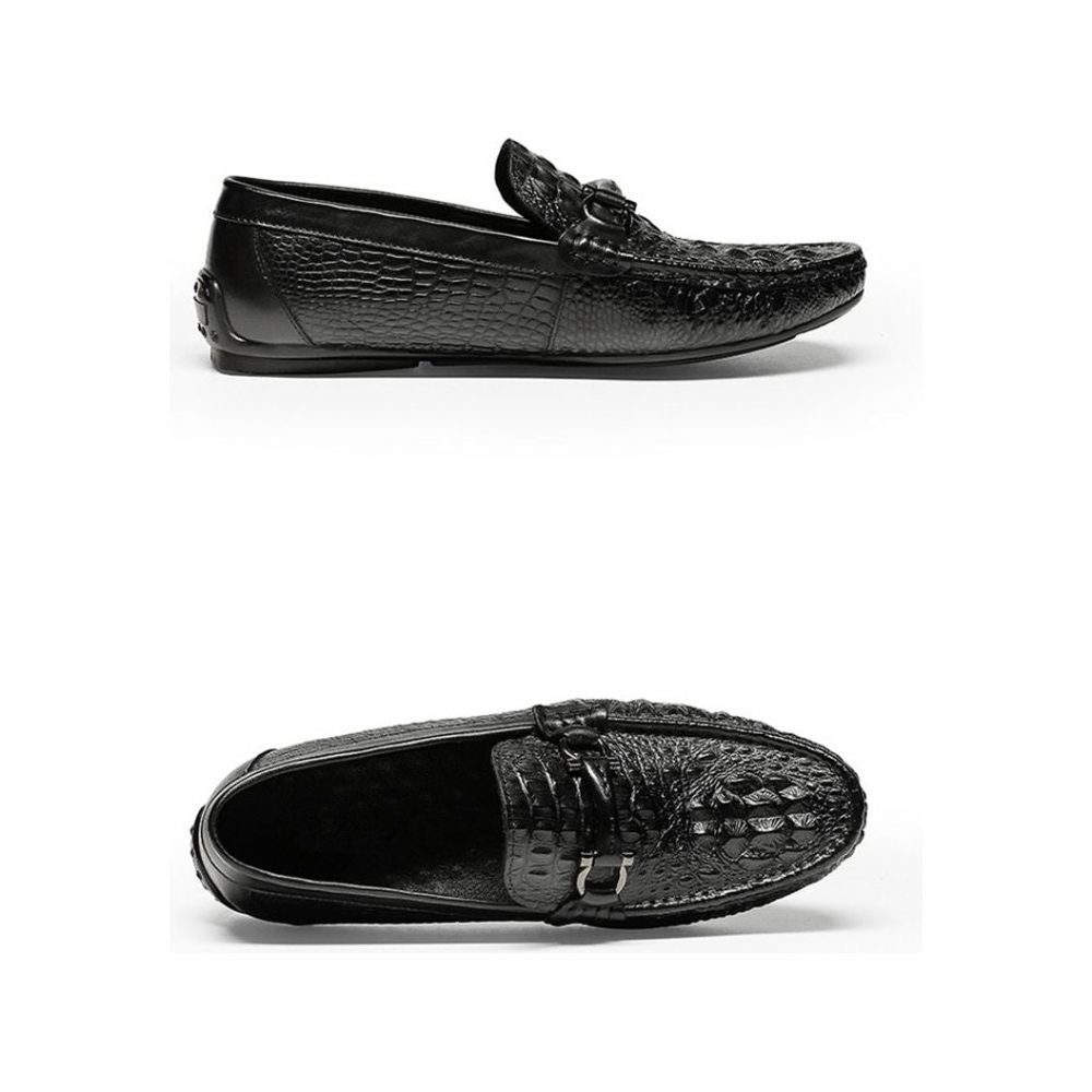 Mocassins Pour Hommes À Enfiler Imperméables Luxe Croctex - Noir