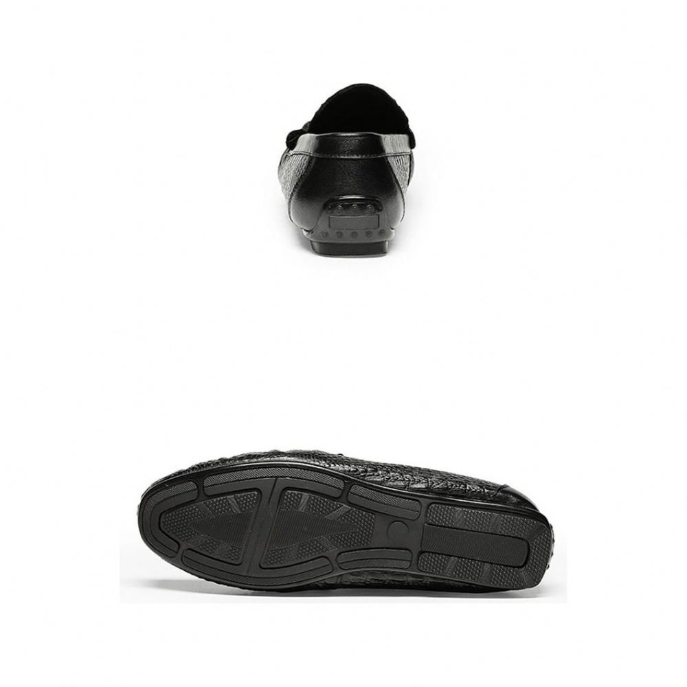 Mocassins Pour Hommes À Enfiler Imperméables Luxe Croctex - Noir