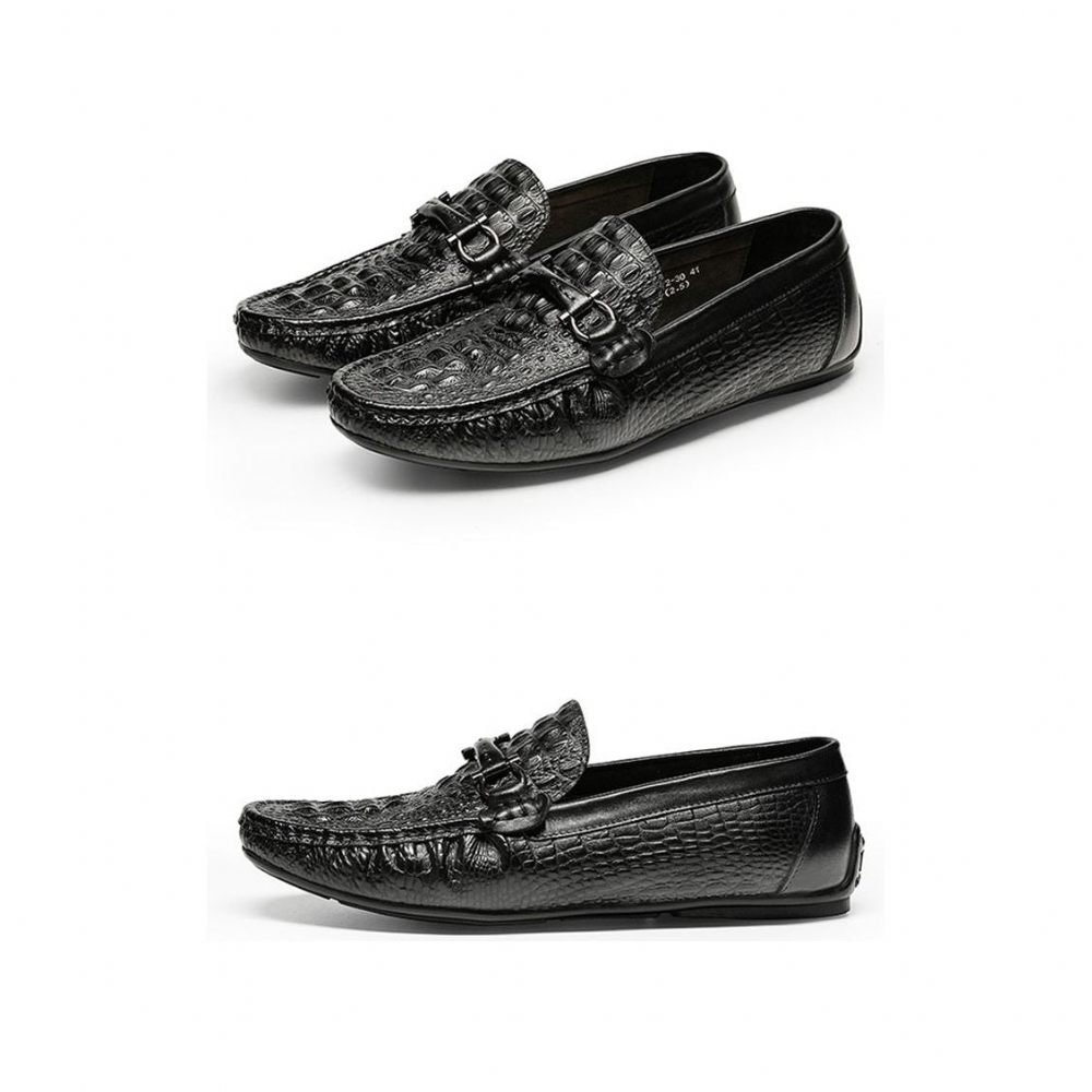 Mocassins Pour Hommes À Enfiler Imperméables Luxe Croctex - Noir