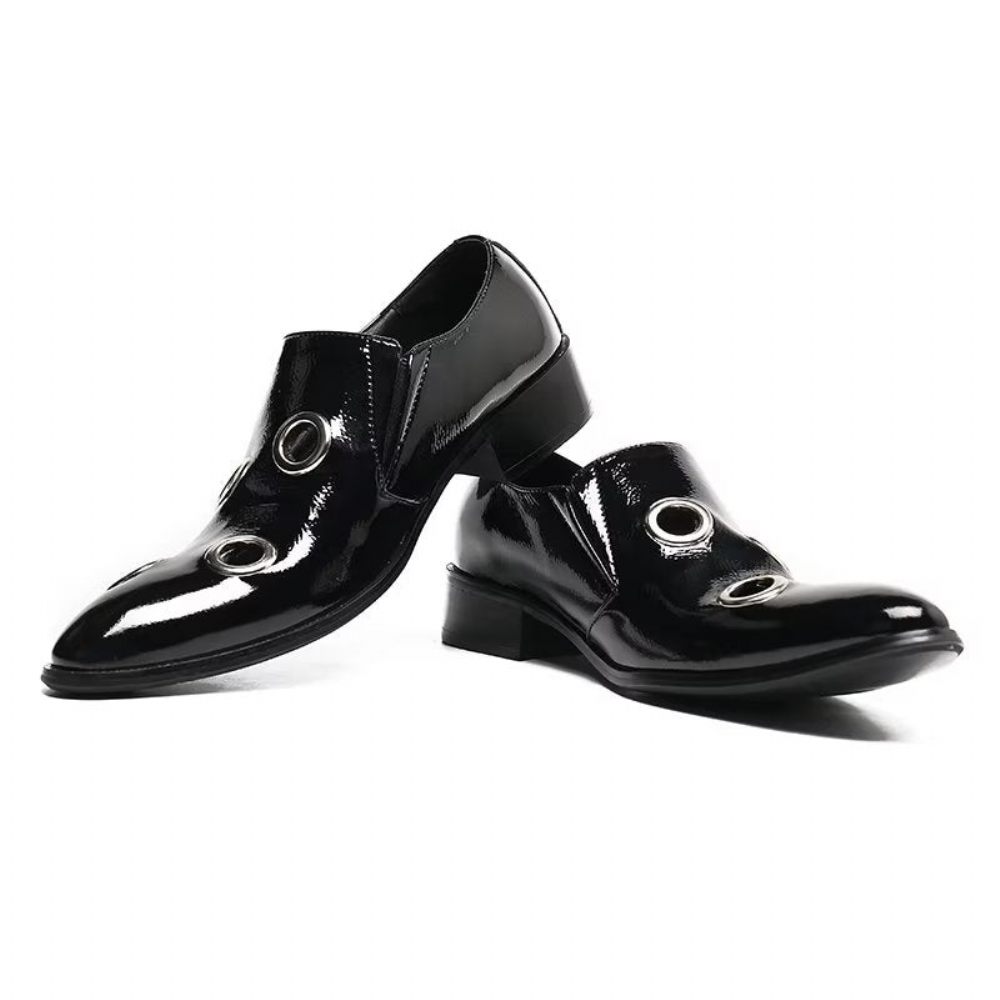 Mocassins Pour Hommes À Enfiler Motif Flashy - Noir