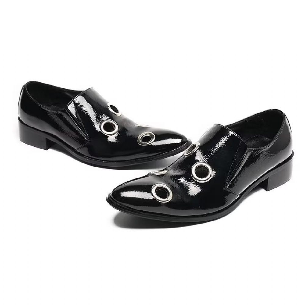 Mocassins Pour Hommes À Enfiler Motif Flashy - Noir