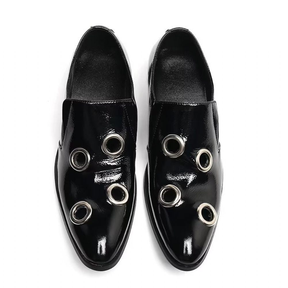 Mocassins Pour Hommes À Enfiler Motif Flashy - Noir