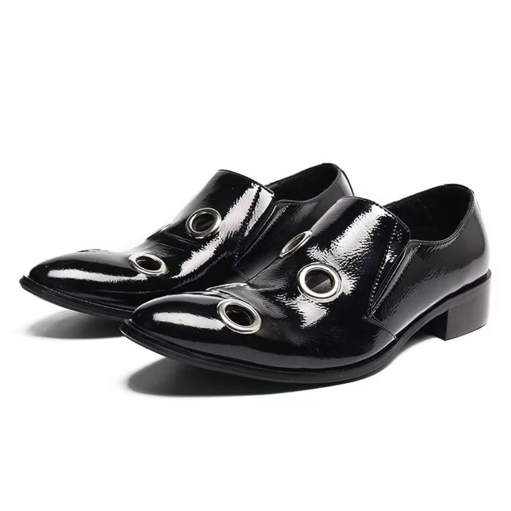 Mocassins Pour Hommes À Enfiler Motif Flashy - Noir