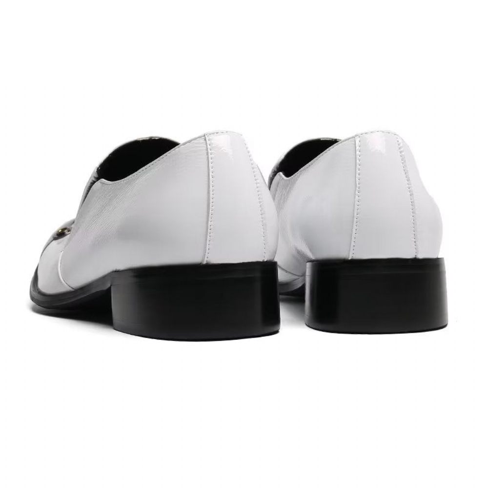 Mocassins Pour Hommes À Enfiler Motif Flashy - Blanc