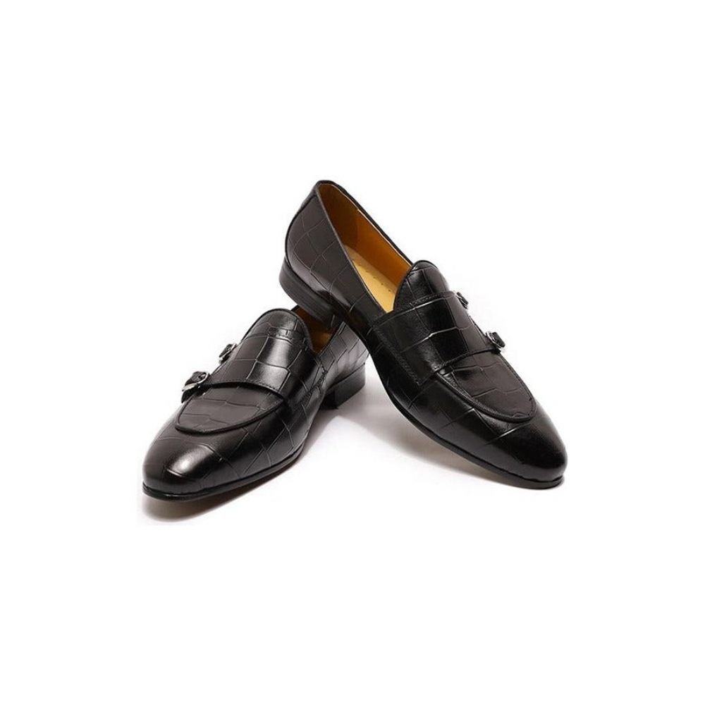 Mocassins Pour Hommes À Enfiler Sangle Monk - Noir