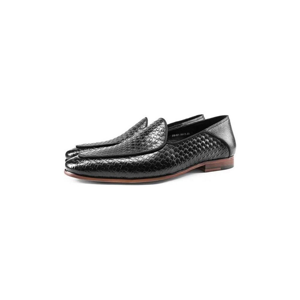 Mocassins Pour Hommes À Enfiler Texture Exotique Cuir Vache Luxe