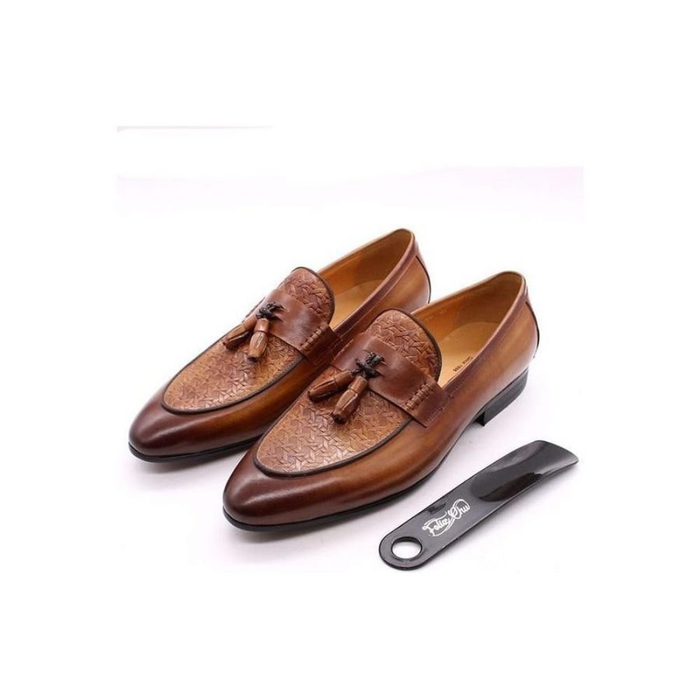 Mocassins Pour Hommes Exotiques Luxe À Enfiler - Café