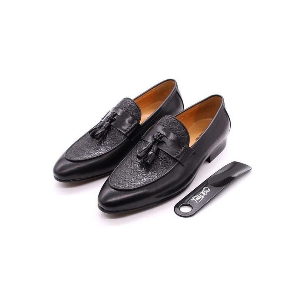 Mocassins Pour Hommes Exotiques Luxe À Enfiler - Noir