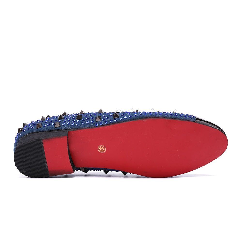 Mocassins Pour Hommes Habillés À Détails Rivets - Bleu