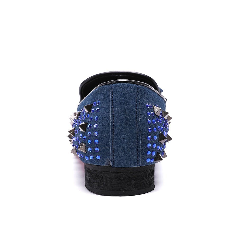 Mocassins Pour Hommes Habillés À Détails Rivets - Bleu