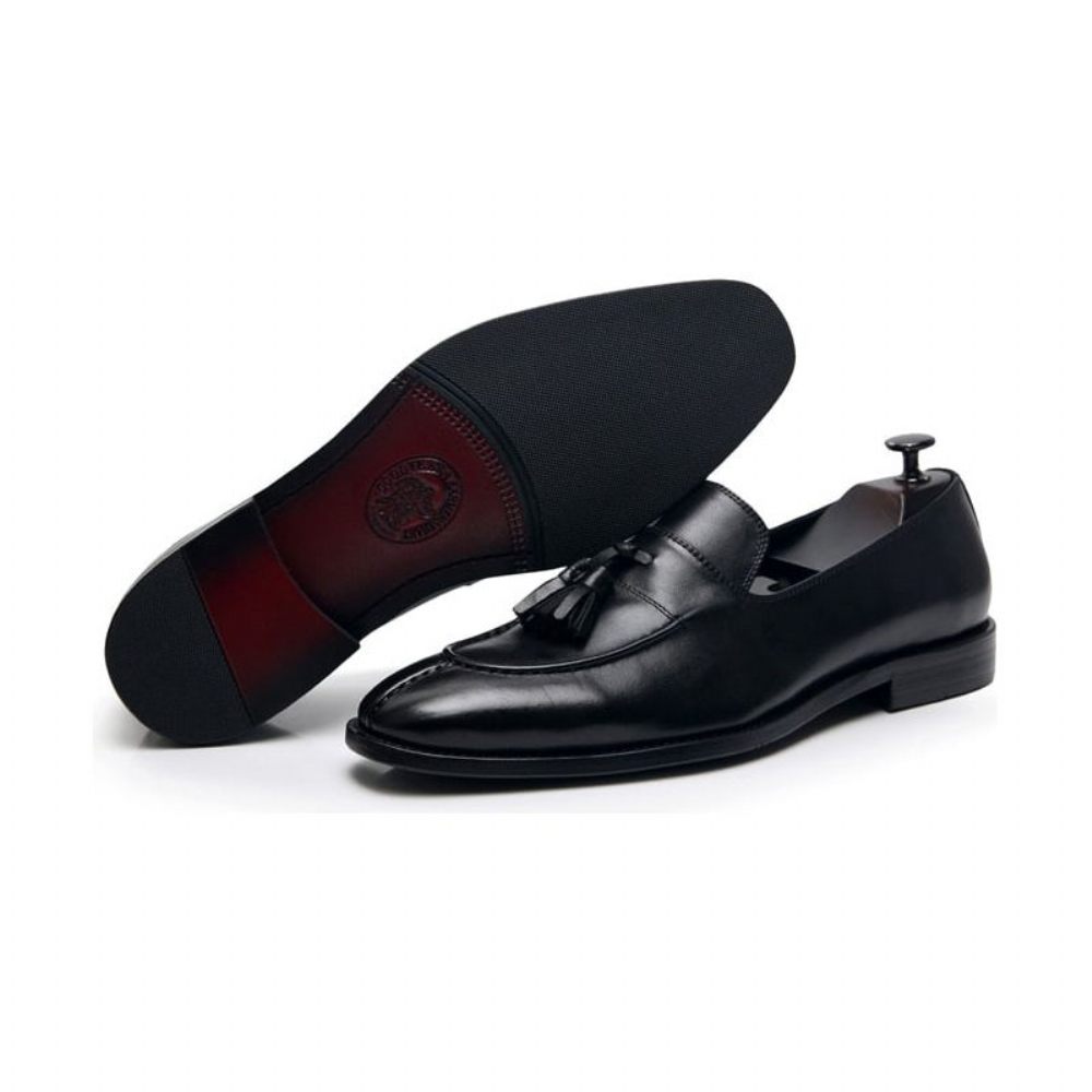 Mocassins Pour Hommes Habillés Oxford Cuir Exotique - Noir