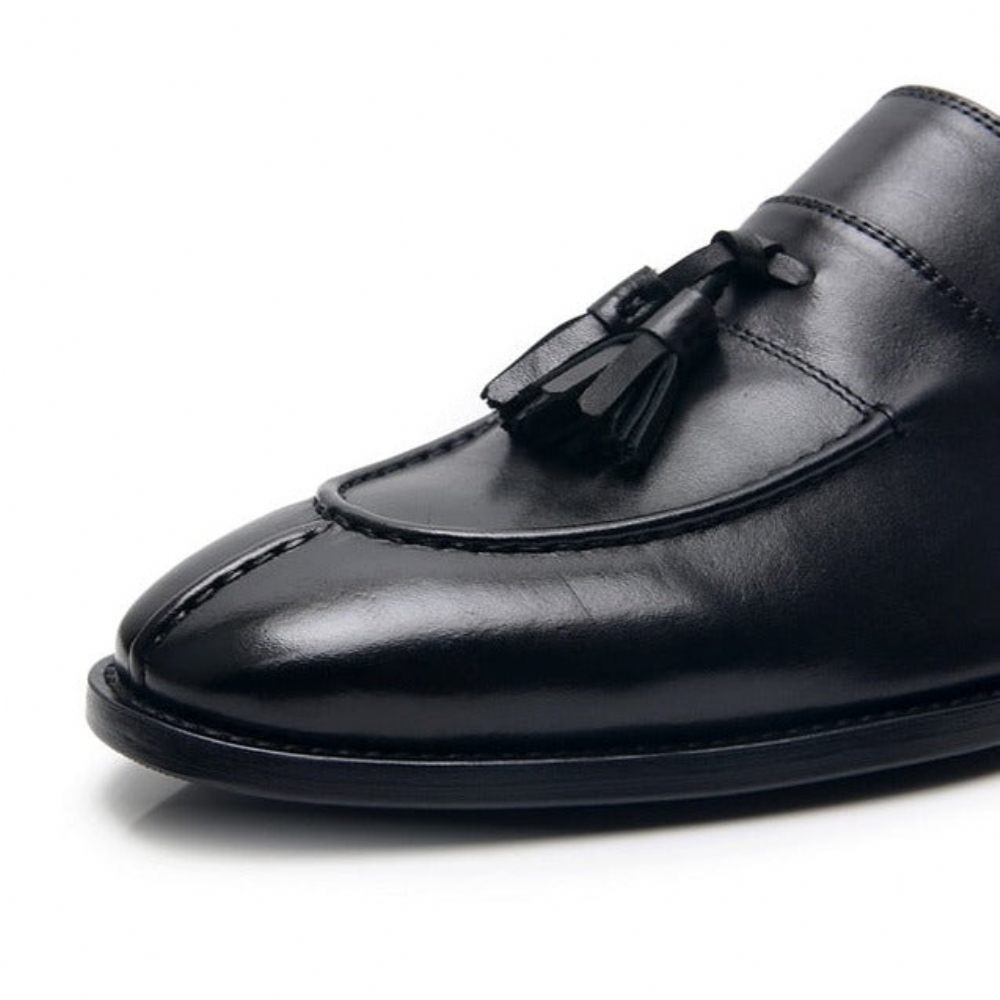 Mocassins Pour Hommes Habillés Oxford Cuir Exotique - Noir