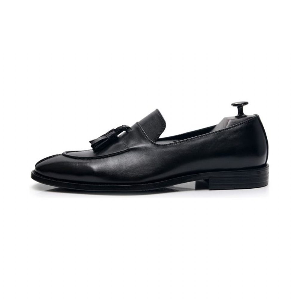 Mocassins Pour Hommes Habillés Oxford Cuir Exotique - Noir