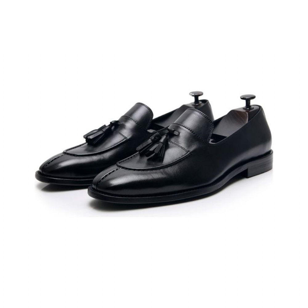 Mocassins Pour Hommes Habillés Oxford Cuir Exotique - Noir