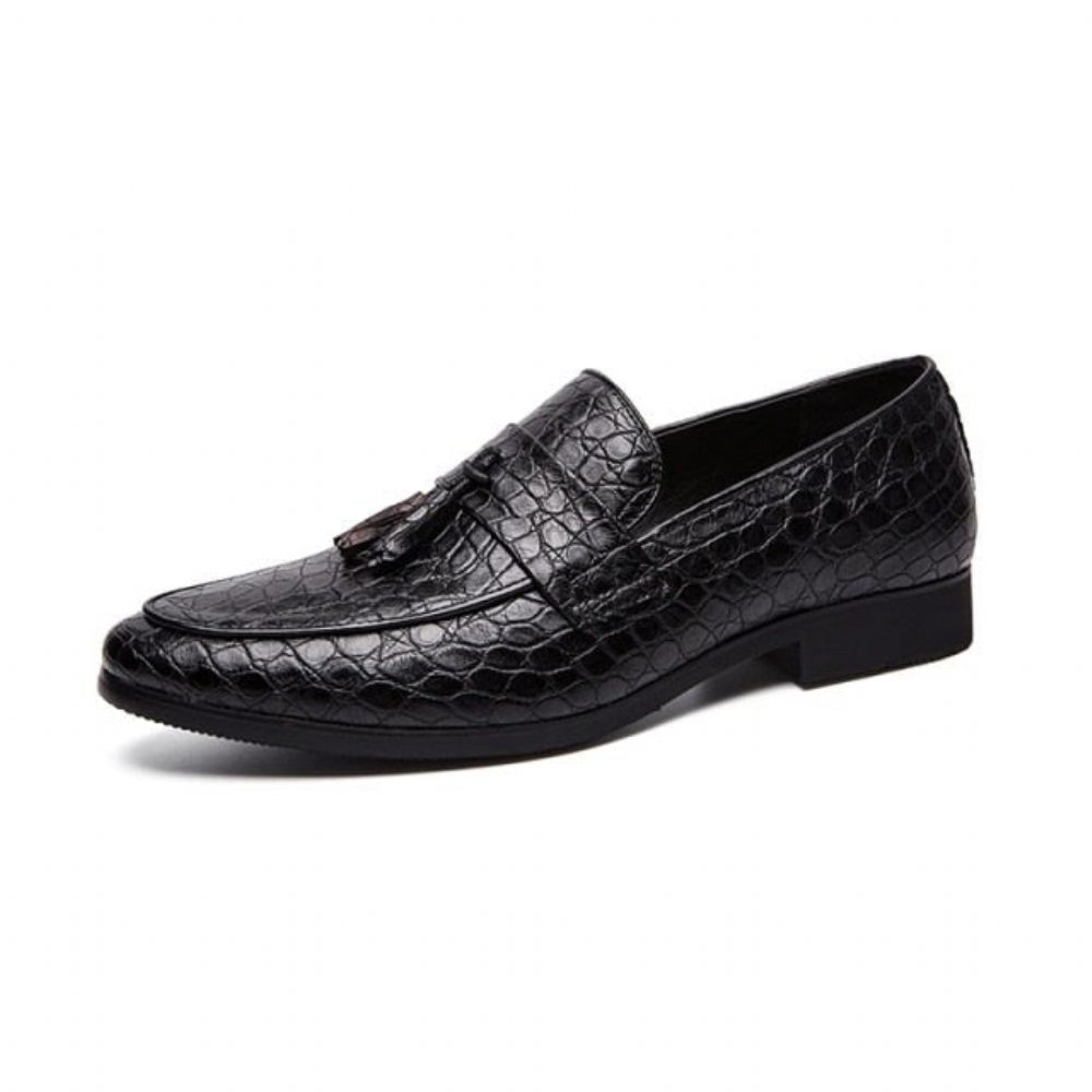 Mocassins Pour Hommes Luxe Crocodile - Noir