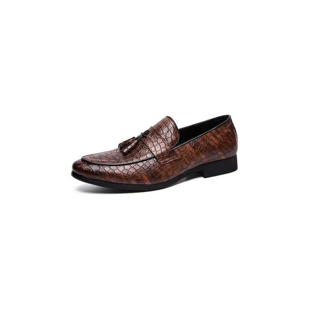 Mocassins Pour Hommes Luxe Crocodile - Café