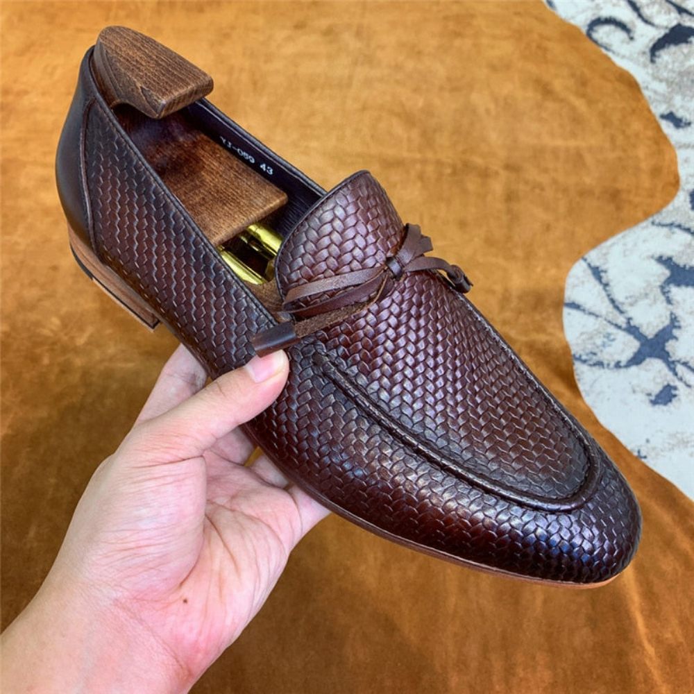 Mocassins Pour Hommes Luxe Croctex À Enfiler - Café