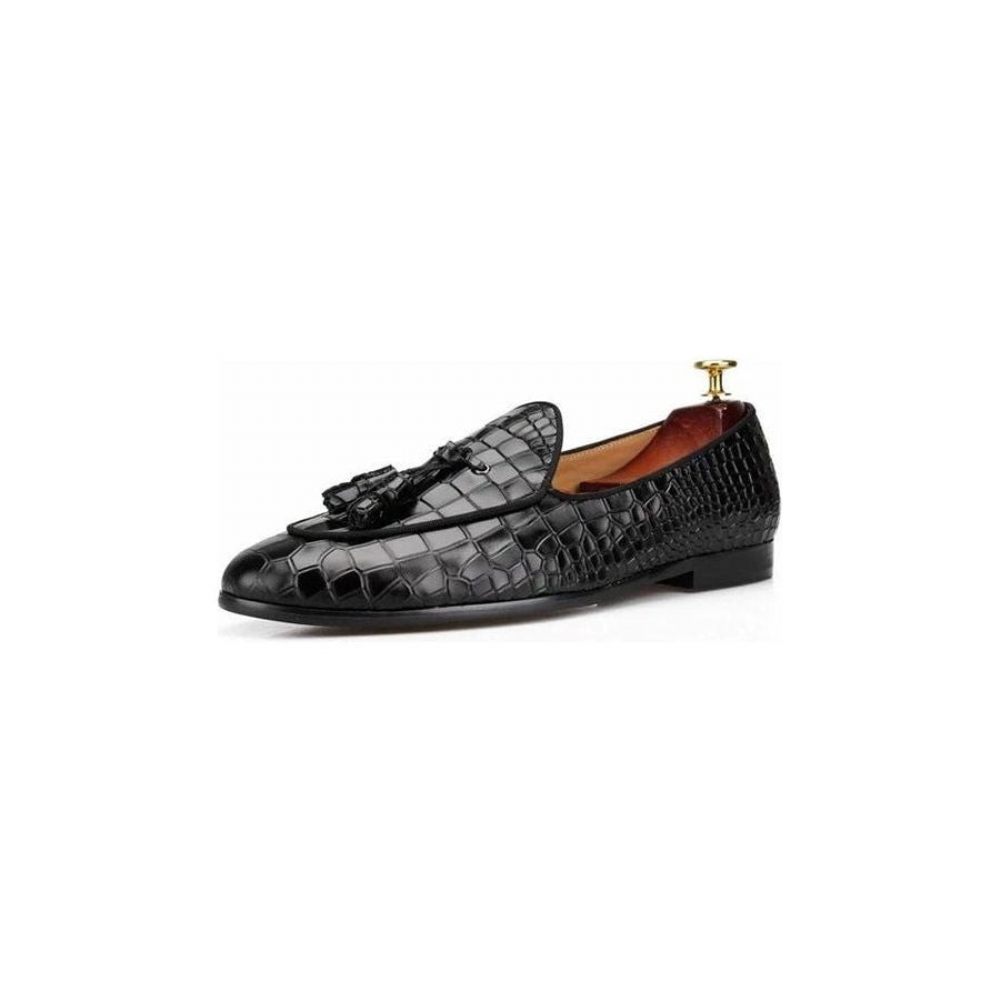 Mocassins Pour Hommes Luxe Croctex Slip-on À Motif Solide