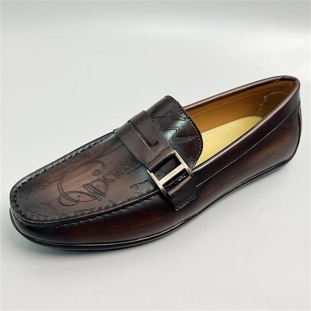 Mocassins Pour Hommes Luxe Cuir Vache - Marron