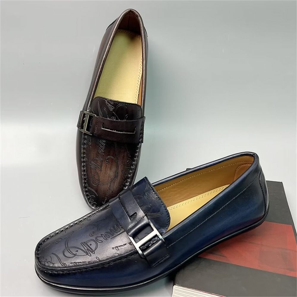 Mocassins Pour Hommes Luxe Cuir Vache - Marron