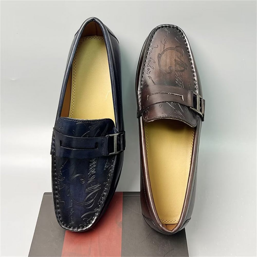 Mocassins Pour Hommes Luxe Cuir Vache - Marron