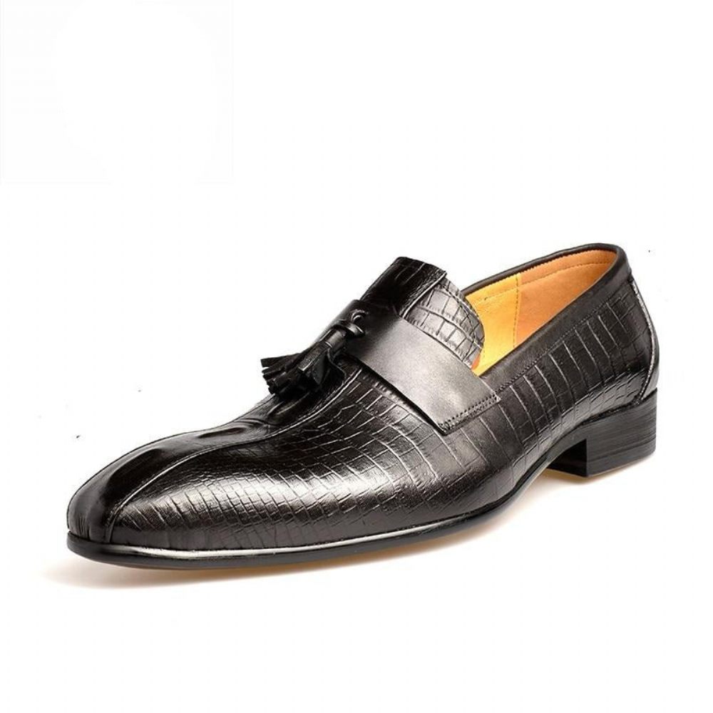 Mocassins Pour Hommes Luxe À Enfiler - Noir