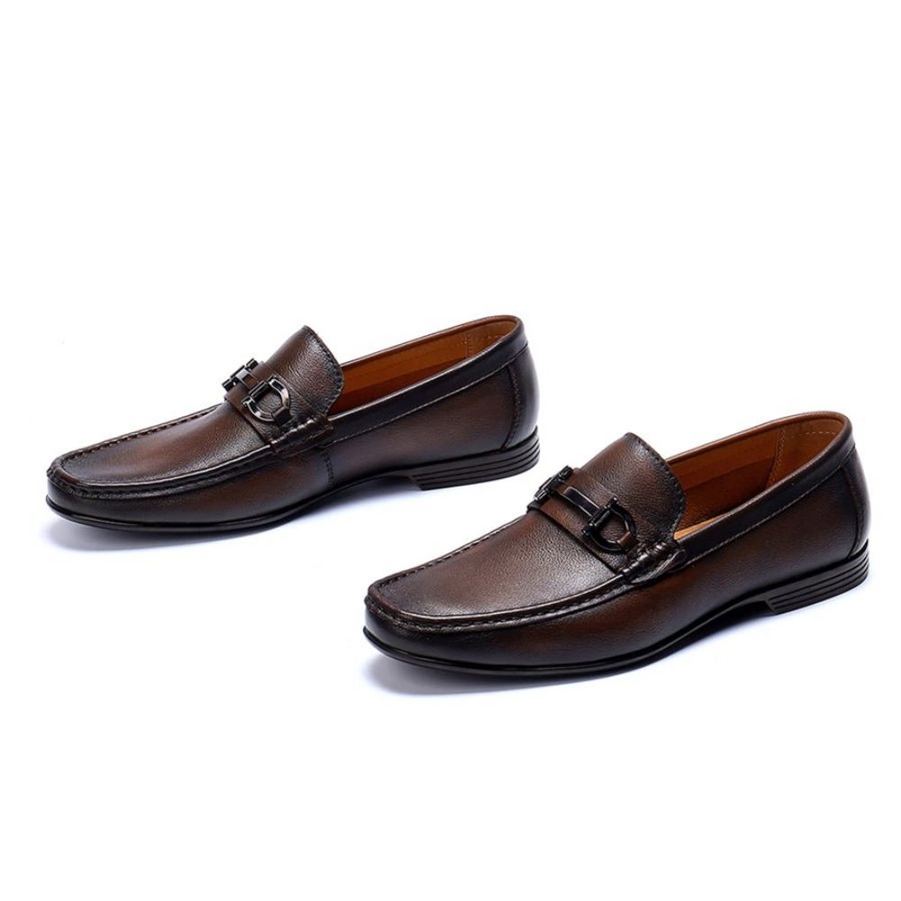 Mocassins Pour Hommes Luxe À Enfiler Cuir Hazel - Café