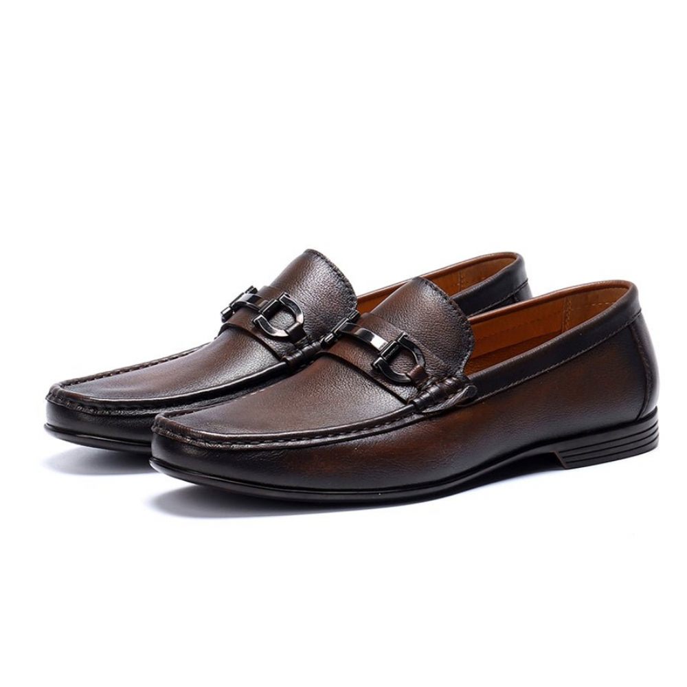 Mocassins Pour Hommes Luxe À Enfiler Cuir Hazel - Café