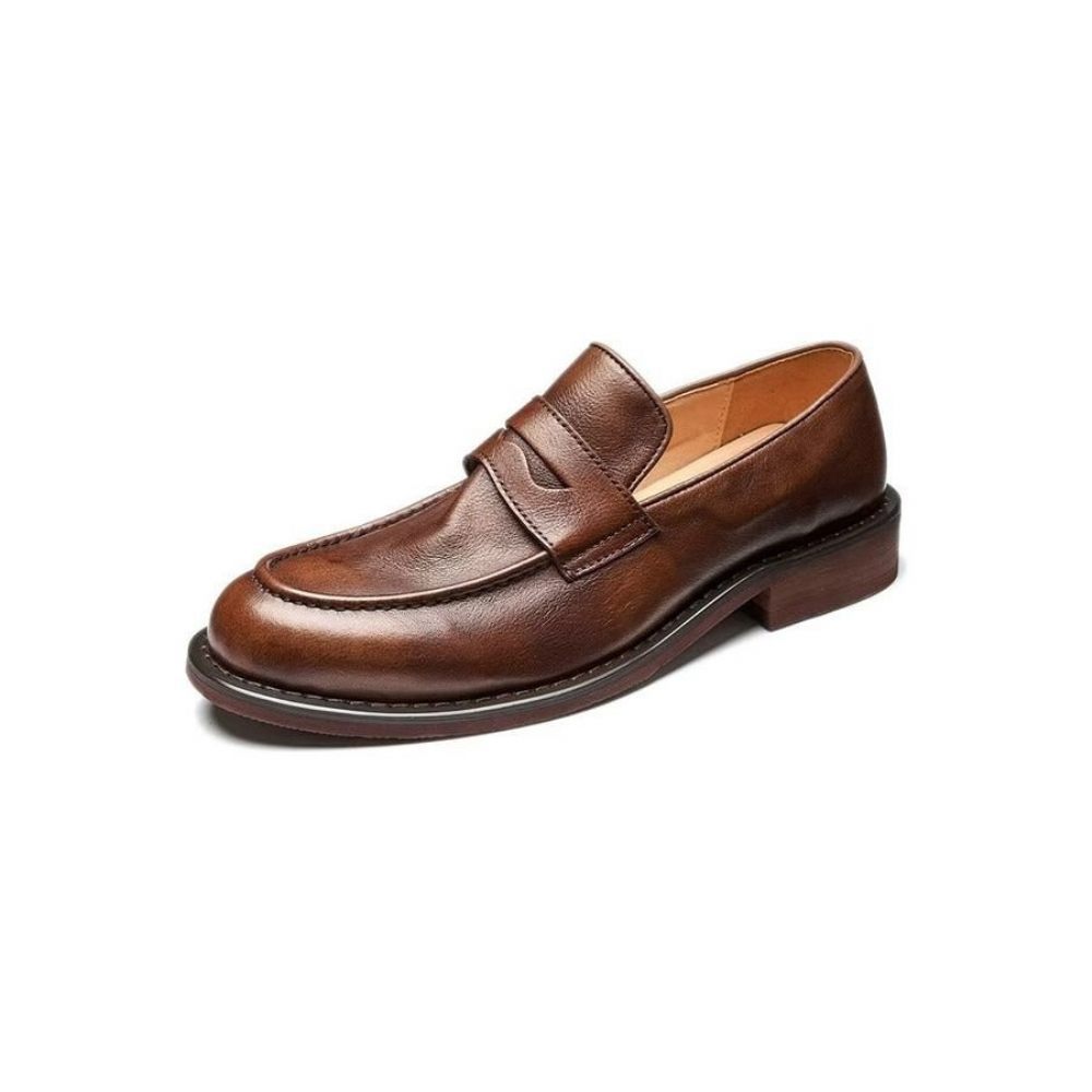 Mocassins Pour Hommes Modish Slip On Penny Loafers - Café