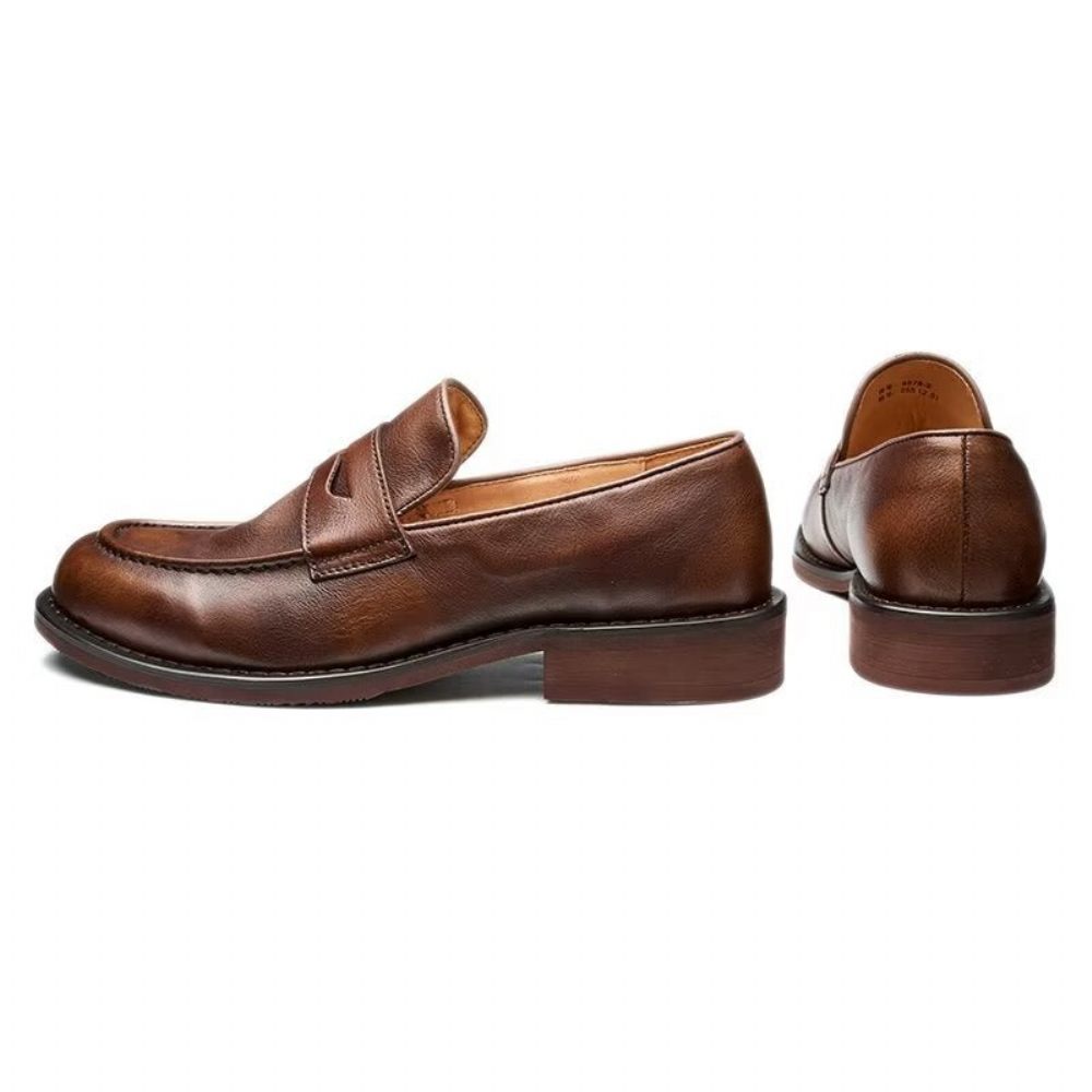 Mocassins Pour Hommes Modish Slip On Penny Loafers - Café