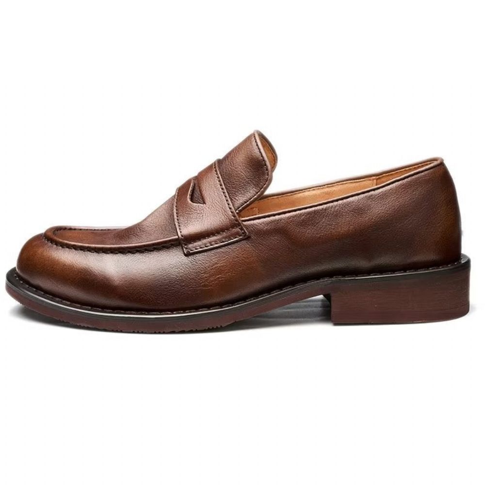 Mocassins Pour Hommes Modish Slip On Penny Loafers - Café