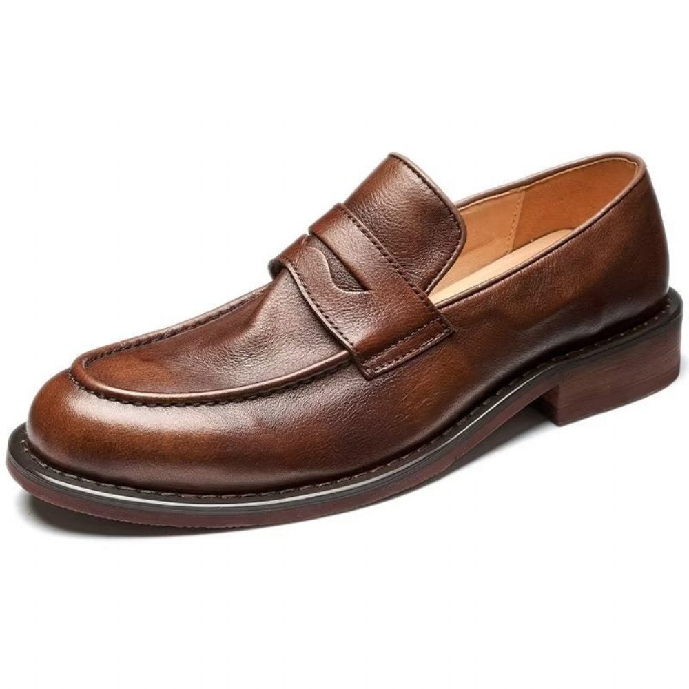 Mocassins Pour Hommes Modish Slip On Penny Loafers - Café