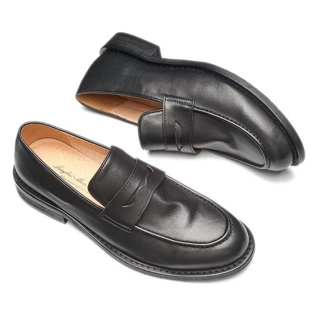 Mocassins Pour Hommes Modish Slip On Penny Loafers - Noir