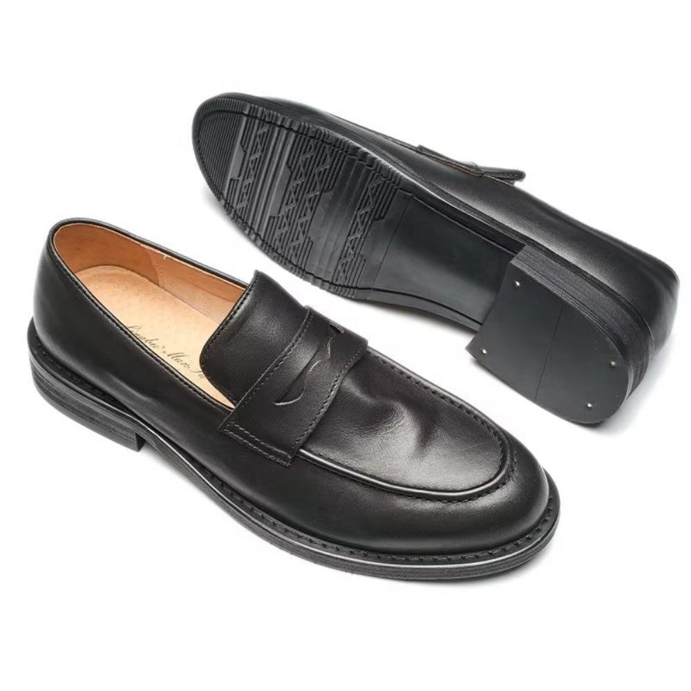 Mocassins Pour Hommes Modish Slip On Penny Loafers - Noir