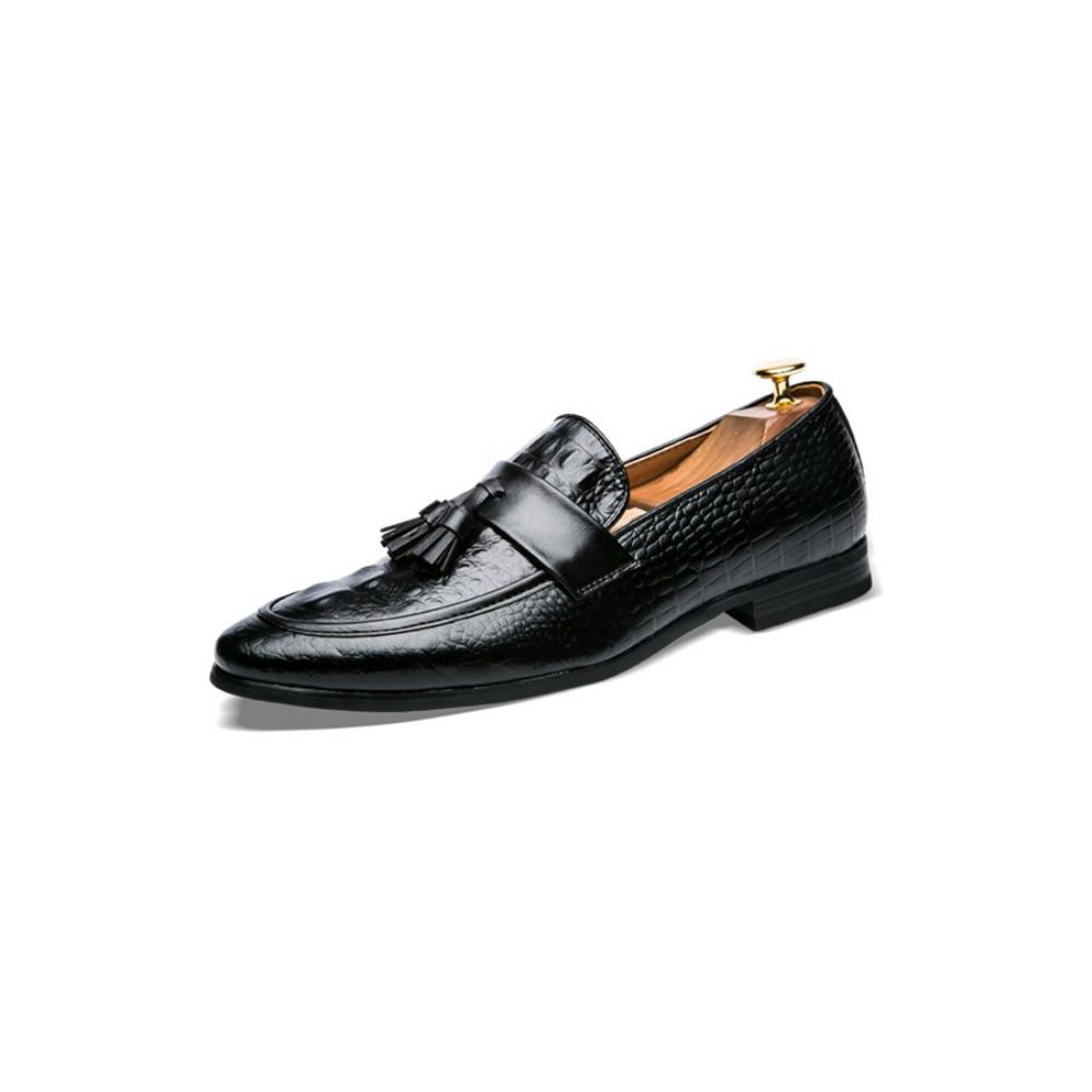 Mocassins Pour Hommes Oxford Exotiques Lavish Croctassel - Noir