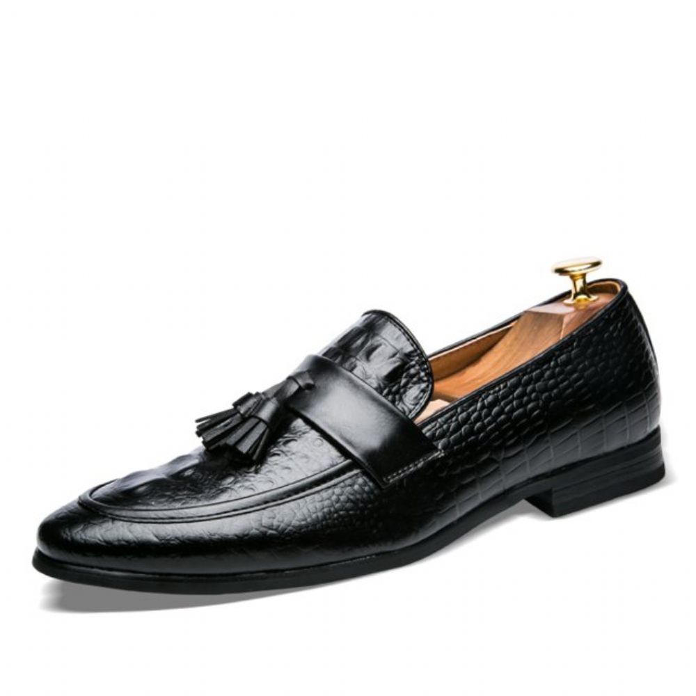 Mocassins Pour Hommes Oxford Exotiques Lavish Croctassel - Noir