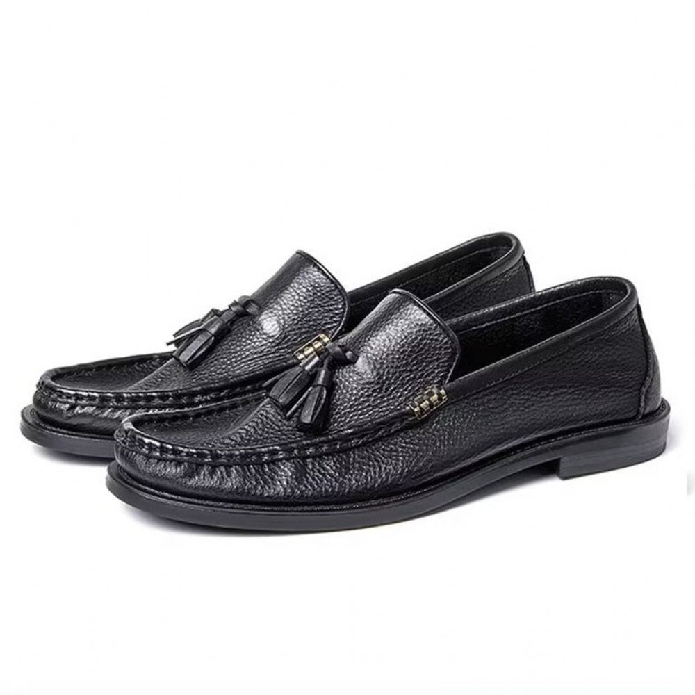 Mocassins Pour Hommes À Pampilles Relief Chic - Noir