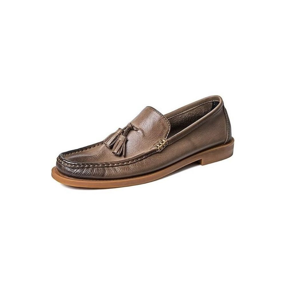 Mocassins Pour Hommes À Pampilles Relief Chic - Marron