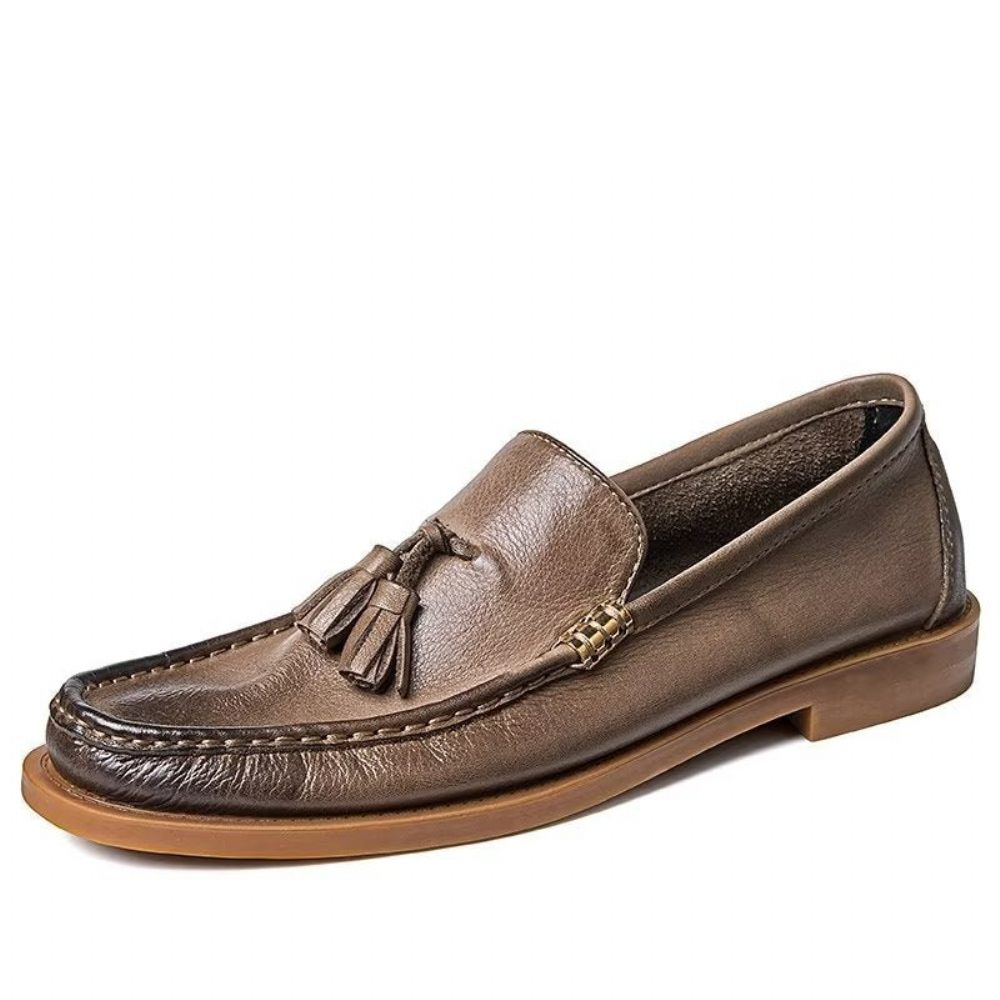 Mocassins Pour Hommes À Pampilles Relief Chic - Marron