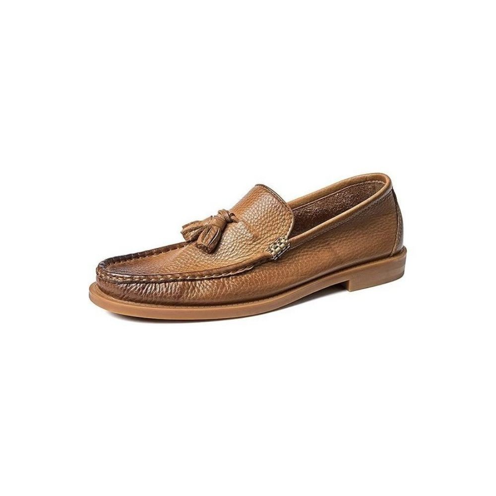 Mocassins Pour Hommes À Pampilles Relief Chic - Marron