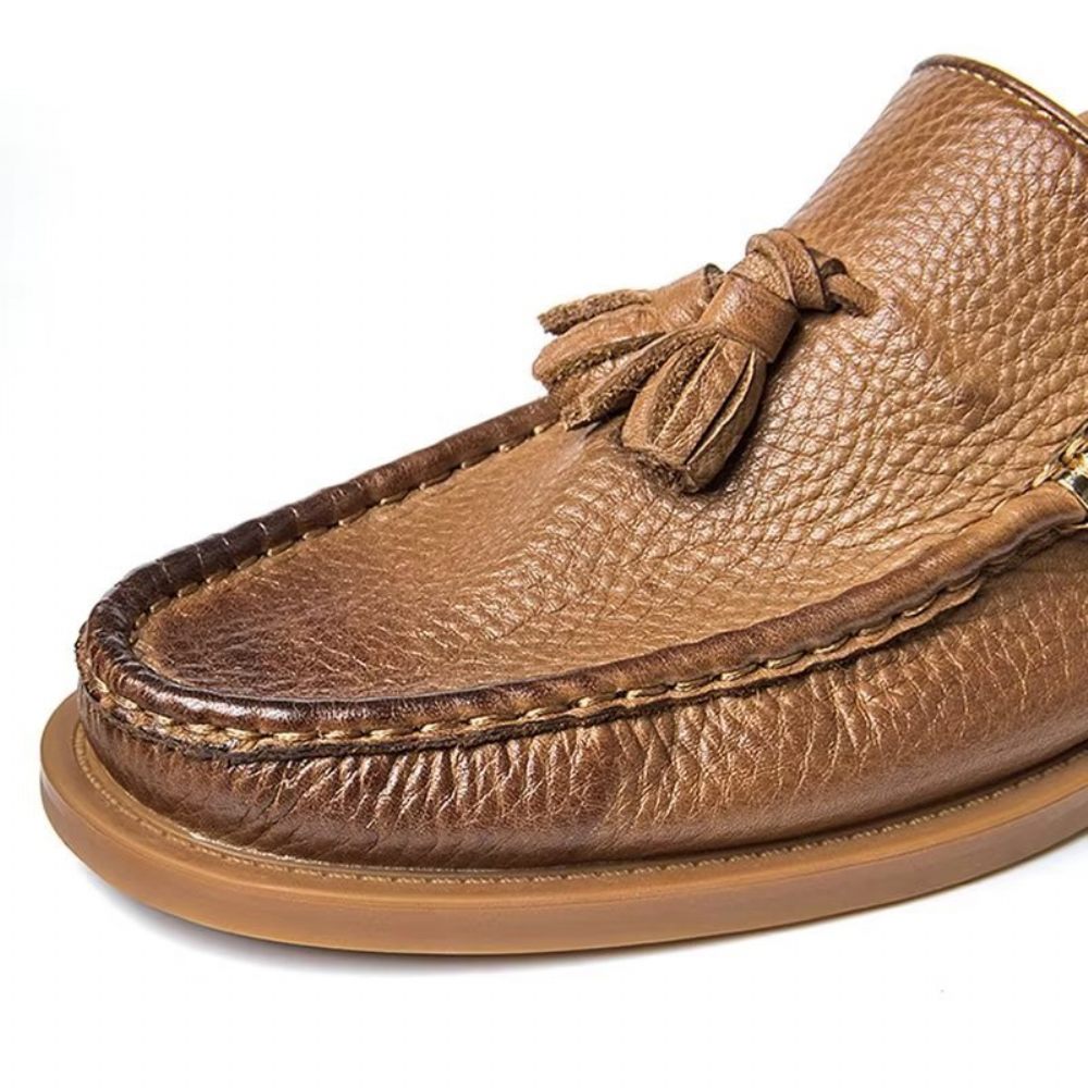 Mocassins Pour Hommes À Pampilles Relief Chic - Marron