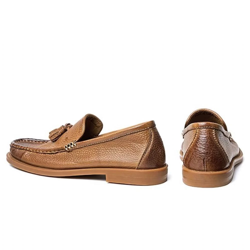 Mocassins Pour Hommes À Pampilles Relief Chic - Marron