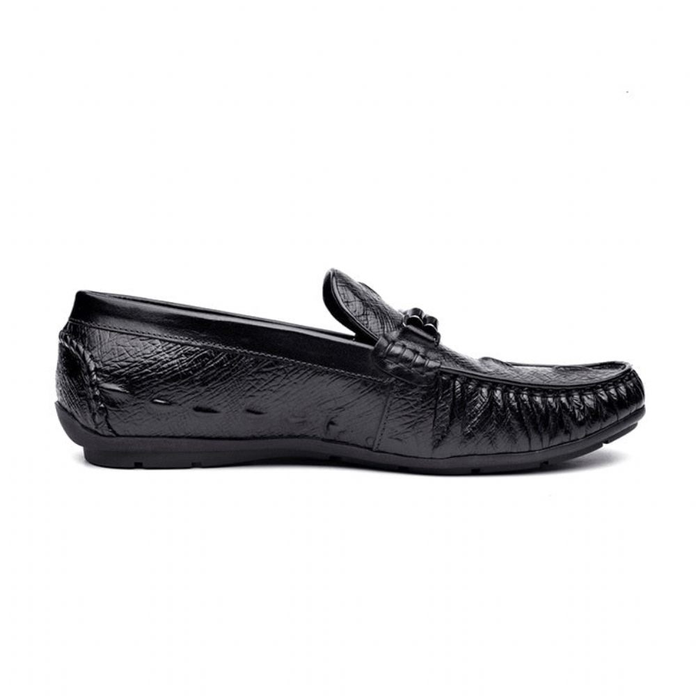 Mocassins Pour Hommes Richelieu Cuir Croctex Luxe - Noir