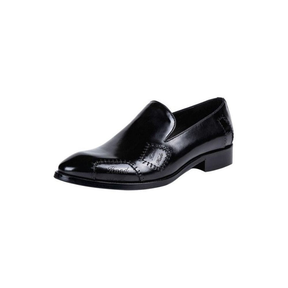 Mocassins Pour Hommes Richelieu À Enfiler Cuir Exotic Boss - Noir