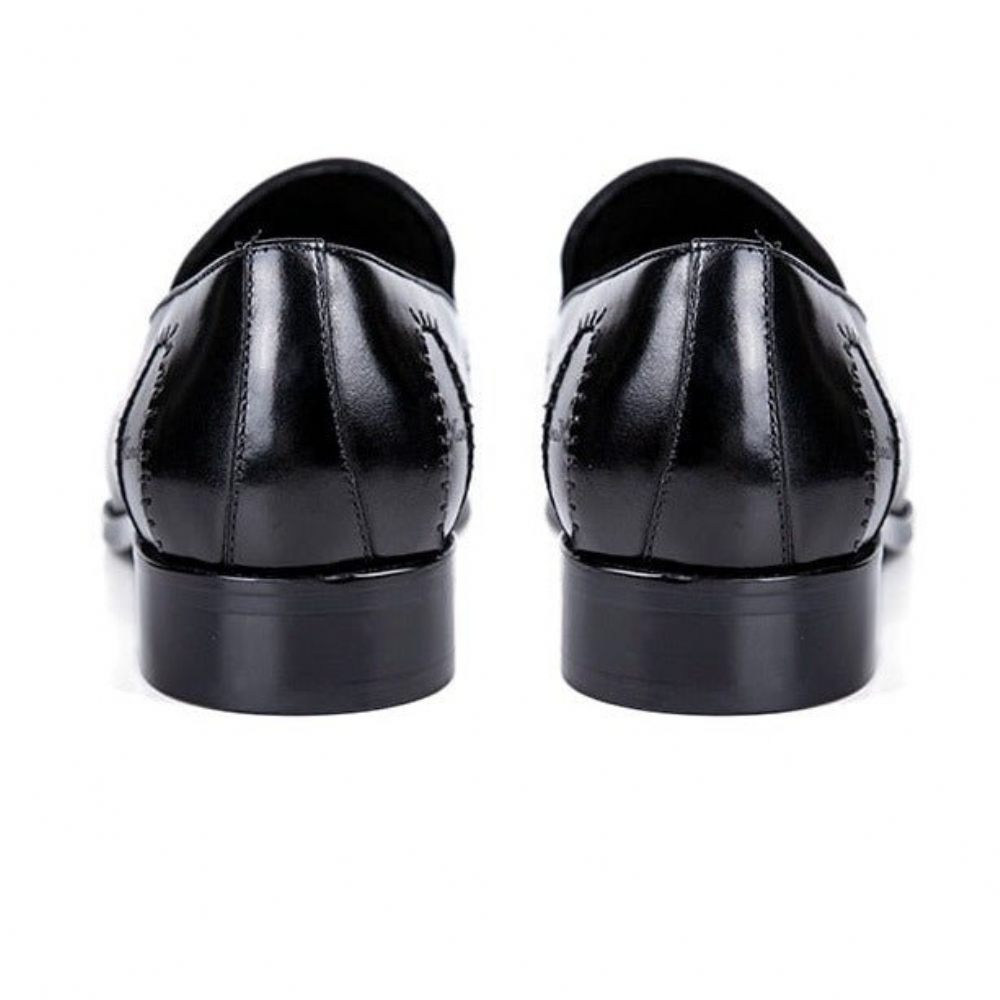 Mocassins Pour Hommes Richelieu À Enfiler Cuir Exotic Boss - Noir