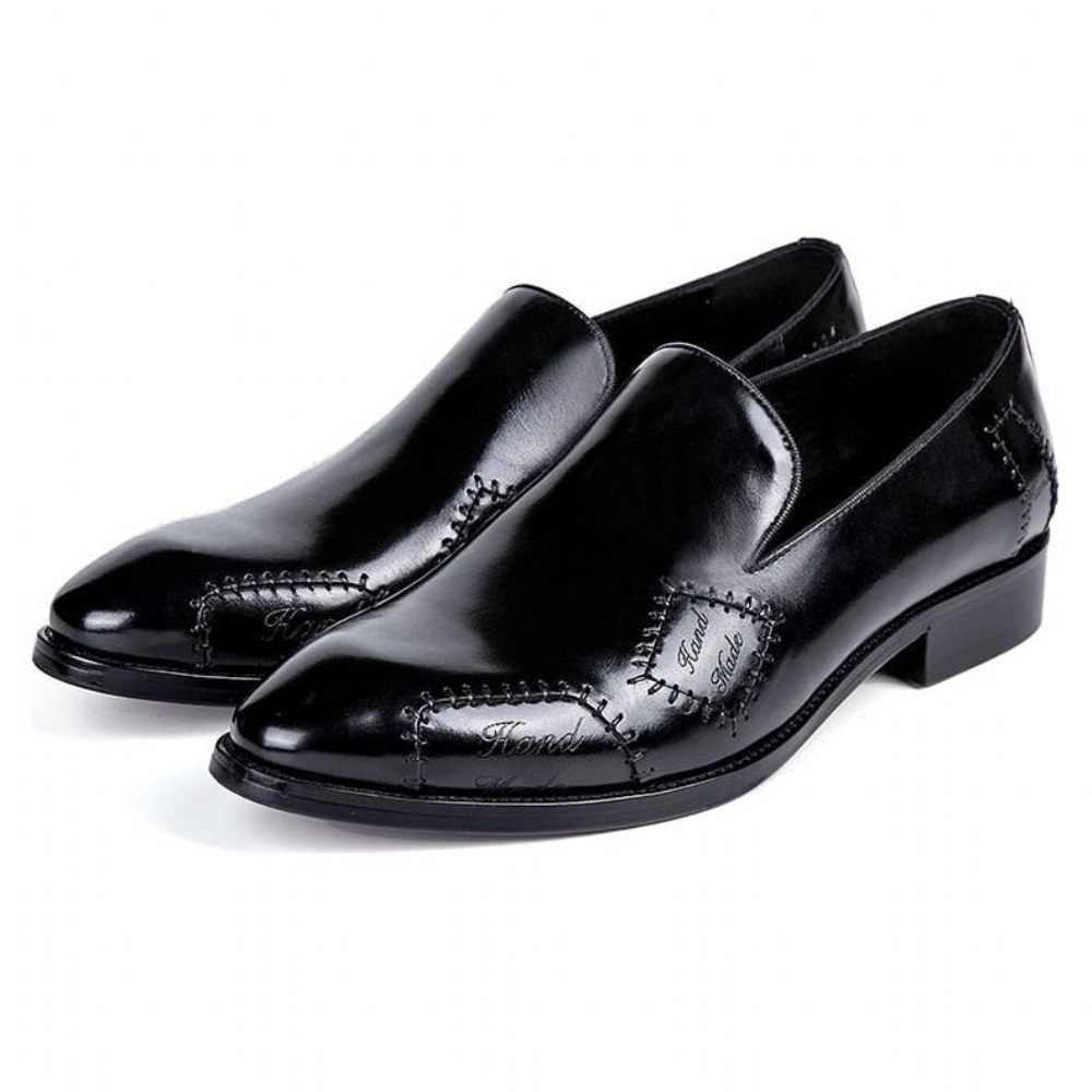 Mocassins Pour Hommes Richelieu À Enfiler Cuir Exotic Boss - Noir